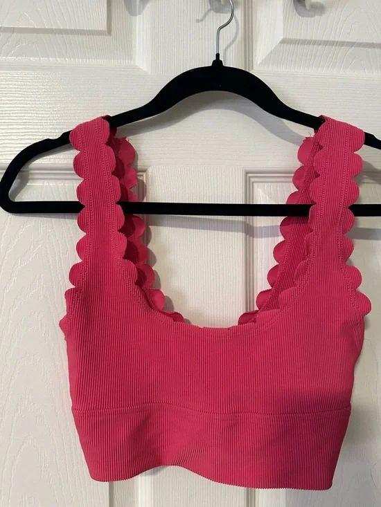 Beach Riot Pink Ribbed Sport Top - Picture 2 of 3